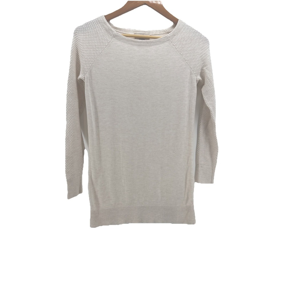 Ann Taylor LOFT Sweater Womens XSP Petite Cream Raglan Sleeve Pullover Tunic